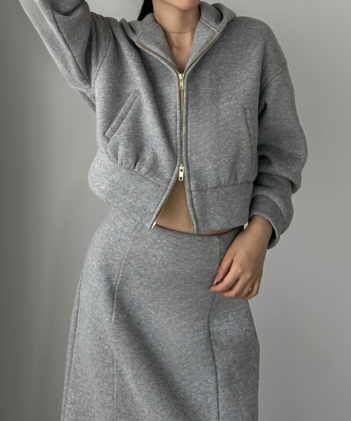 「Louere」 ロングスカート X-LARGE 杢グレー レディース_画像9