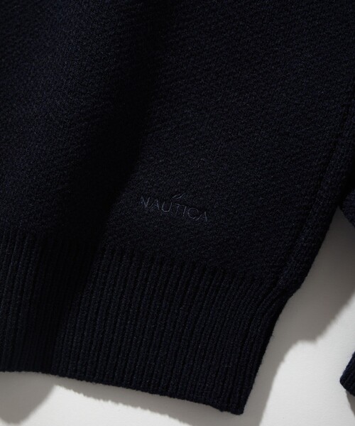 「NAUTICA」 ニットカーディガン MEDIUM チャコールグレー メンズ_画像9