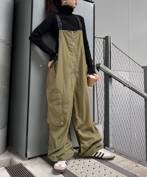 「etsinta」 オーバーオール ONE SIZE カーキ レディース