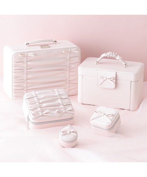 Francfranc（フランフラン） 収納 リボン コスメボックス ライトピンク