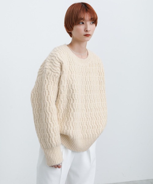 「select MOCA」 長袖ニット FREE ブルー レディース_画像9
