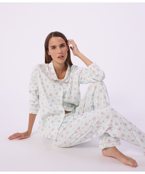 PETIT BATEAU（プチバトー） パジャマ ルームウェア プリント長袖
