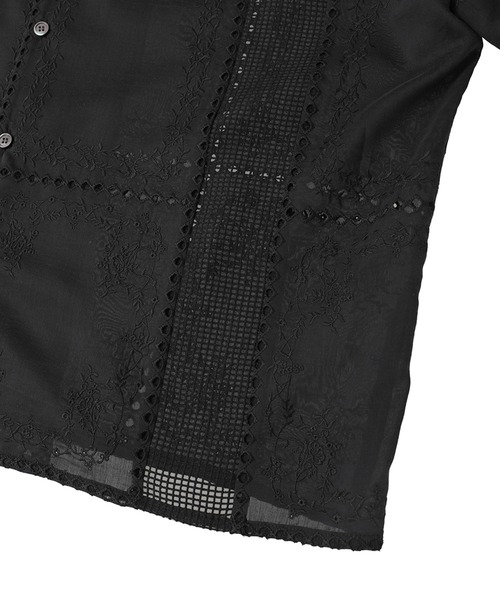 CLANE 半袖 ブラウス ブラック CLANE（クラネ） ブラウス シャツ 半袖 「CLANE/クラネ」EMBROIDERY