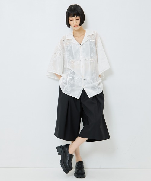 CLANE（クラネ） ブラウス シャツ 半袖 「CLANE/クラネ」EMBROIDERY