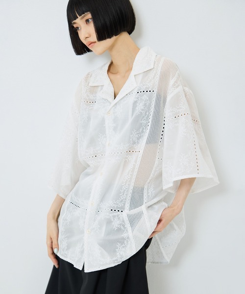 CLANE（クラネ） ブラウス シャツ 半袖 「CLANE/クラネ」EMBROIDERY