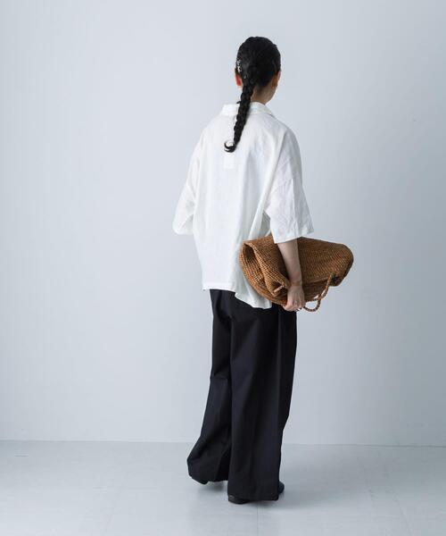 ブラウス シャツ リネンスキッパーシャツ レディースの画像