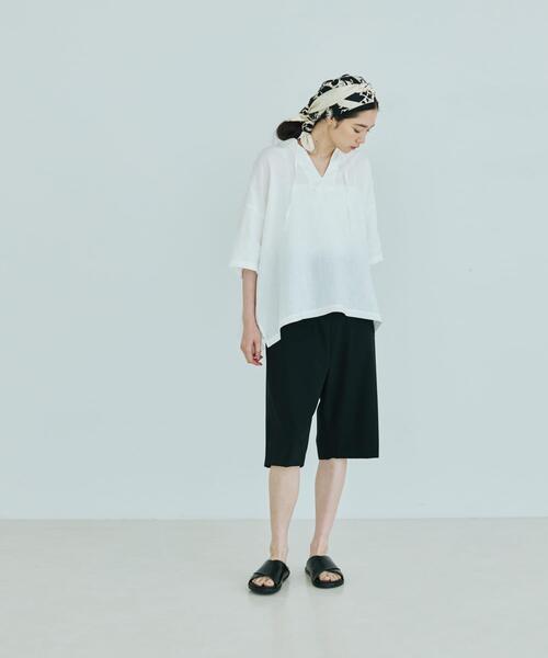 ブラウス シャツ リネンスキッパーシャツ レディースの画像