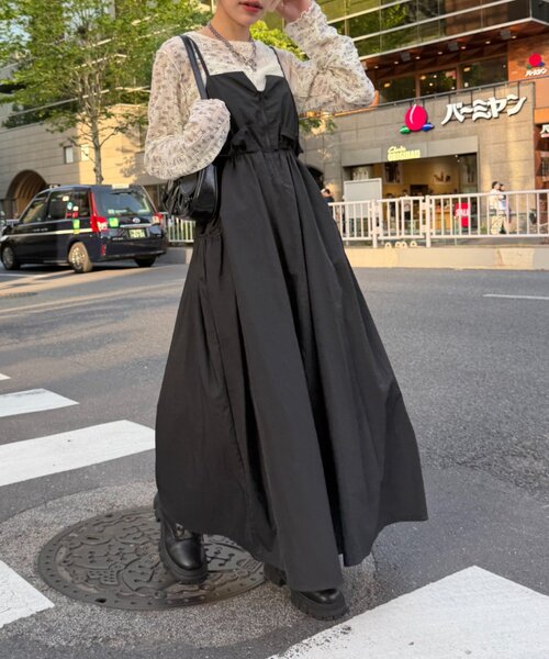 w closet（ダブルクローゼット） ワンピース ウエストドロストナイロン