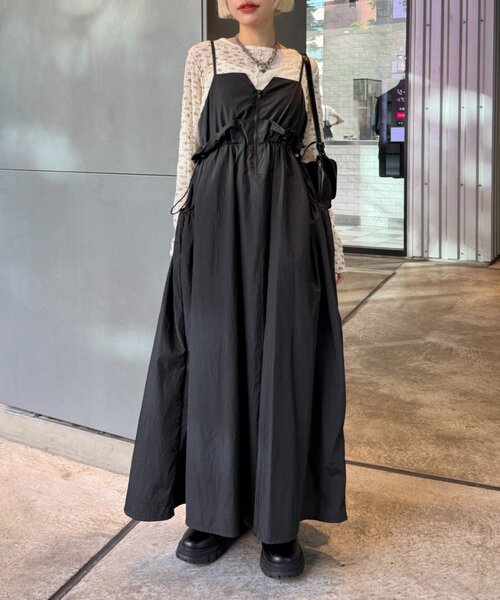 w closet（ダブルクローゼット） ワンピース ウエストドロストナイロン