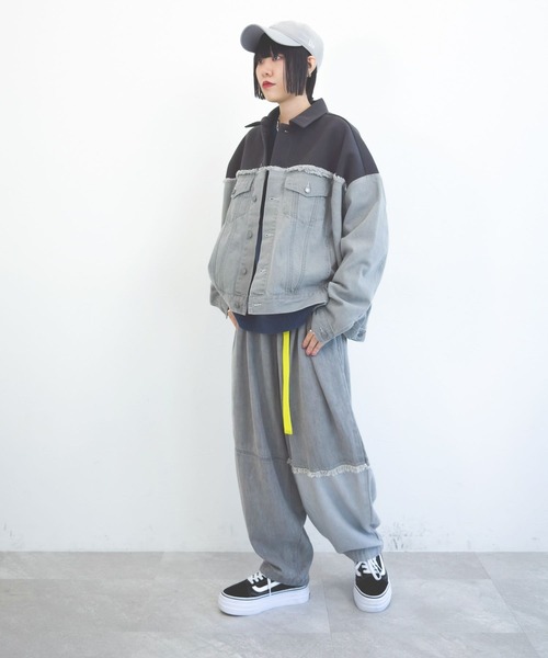 「niko and...」 デニムパンツ LARGE ライトグレー レディース_画像2