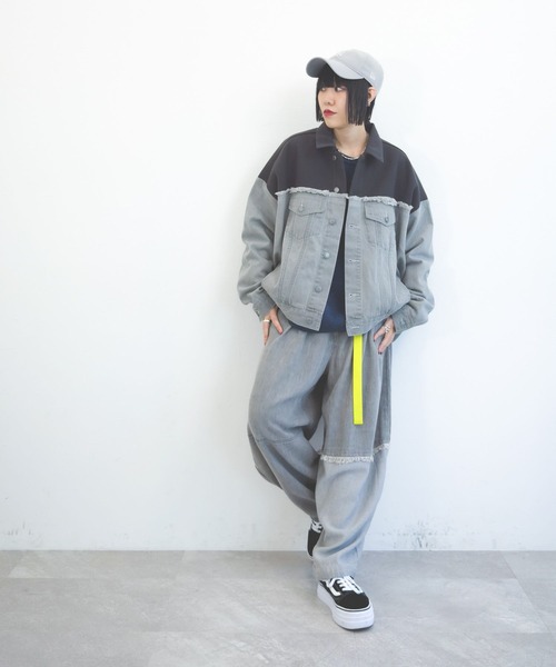 「niko and...」 デニムパンツ LARGE ライトグレー レディース_画像4