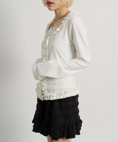「w closet」 長袖カットソー FREE グレー レディース_画像3