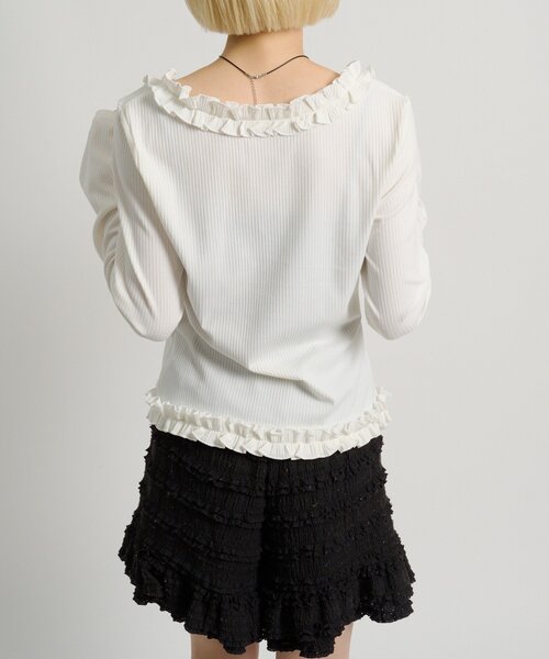 「w closet」 長袖カットソー FREE グレー レディース_画像4