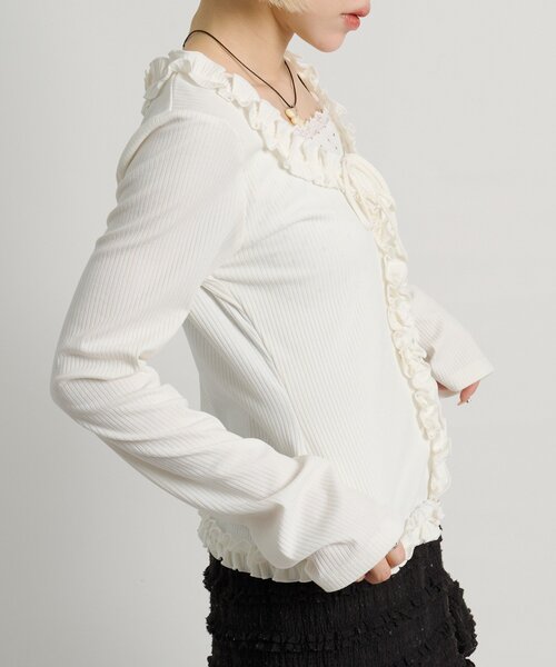 「w closet」 長袖カットソー FREE グレー レディース_画像6