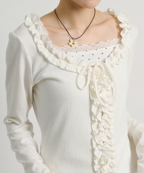 「w closet」 長袖カットソー FREE グレー レディース_画像7