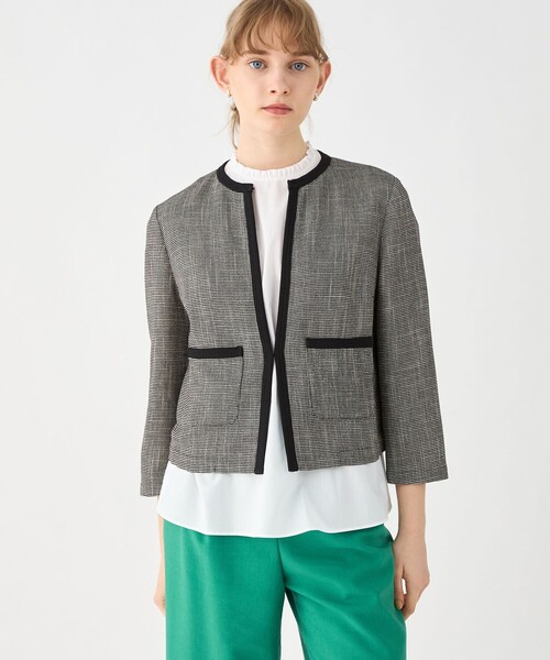 【新品タグ付】Ballsey ノーカラージャケット 36 Ballsey（ボールジィ） ノーカラージャケット 36 ホワイト レディース