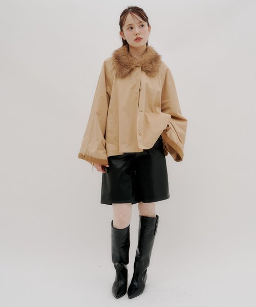 lilium by lily コート アウター 「lilium by lily」ファー付き 