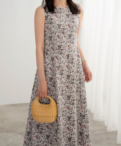 Ayumix＊【re Quitez pes】ドット柄コットン ノースリーブ HUIT bouquet（ユイット ブーケ） ワンピース ノースリーブ ウエスト