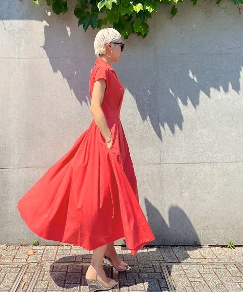 JENNE」 ノースリーブワンピース SMALL レッド レディース : ZOZOTOWN