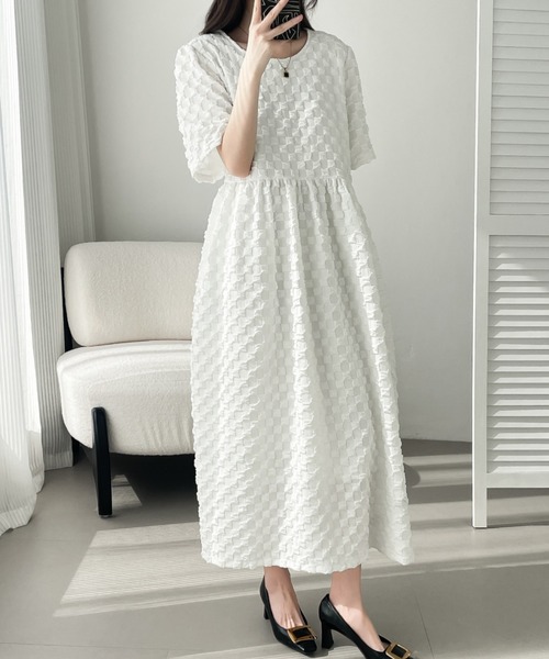 「ABITOKYO」 半袖ワンピース L ブルー レディース_画像6