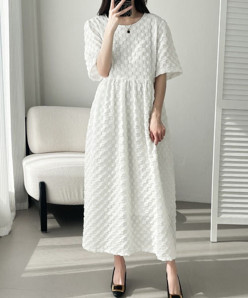 「ABITOKYO」 半袖ワンピース L ブルー レディース_画像7