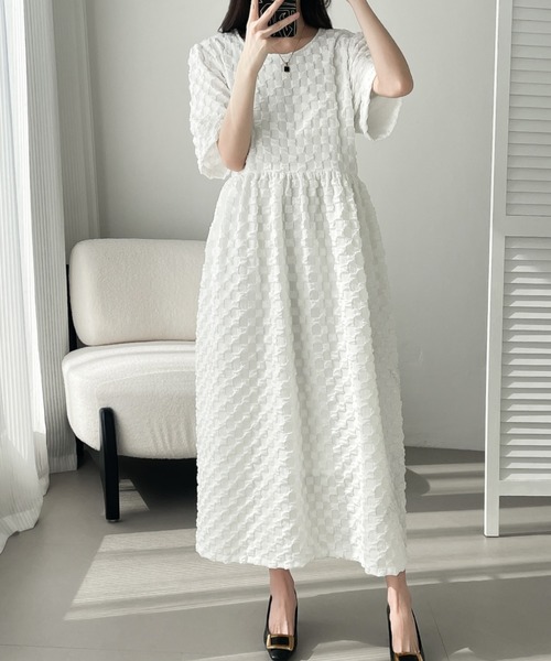 「ABITOKYO」 半袖ワンピース L ブルー レディース_画像9