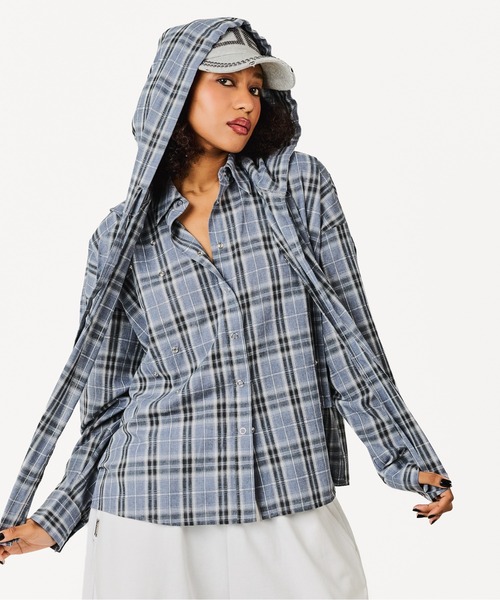 BEEDEN ブラウス シャツ MULTI BUTTON CHECK SHIRT レディース