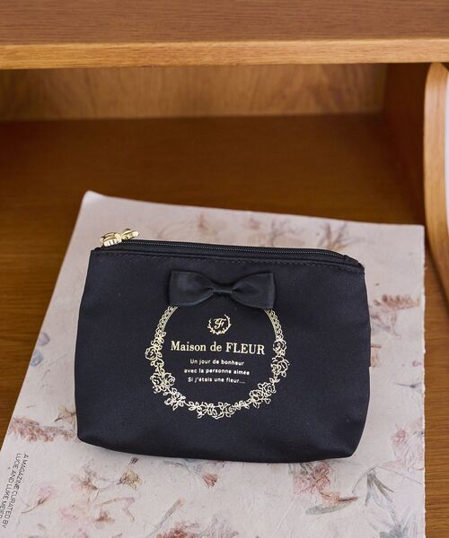Maison de FLEUR（メゾンドフルール） ポーチ サテンリボンティッシュ