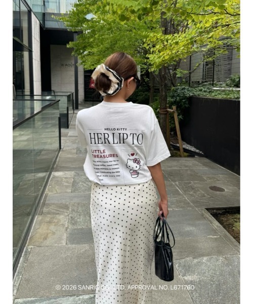 Her lip to tシャツ 半袖 HLT x Hello Kitty Tabloid Tee レディース