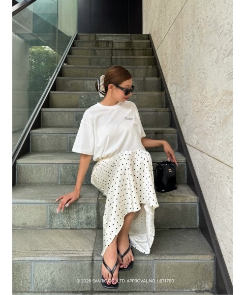 Her lip to tシャツ 半袖 HLT x Hello Kitty Tabloid Tee レディース