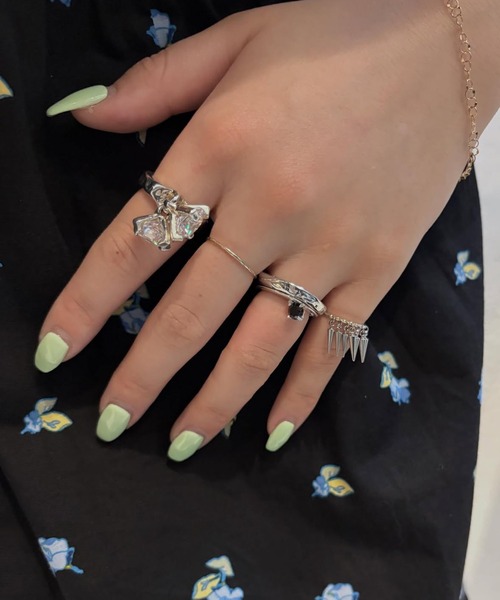 e.m.（イーエム） 指輪 リング ジルコニア平打ちリング レディース