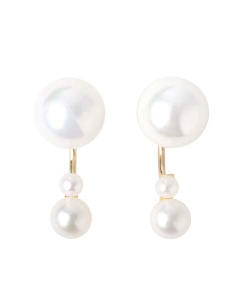 SIENA ROSE（シエナロゼ） ピアス Cラインのパールキャッチピアス「2粒