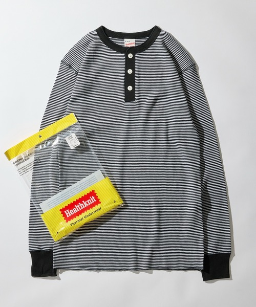 yuu★healthknit ワッフルTシャツ2枚(タグ付き) Healthknit（ヘルスニット） ワッフル 長袖 クルーネックTシャツ 無地