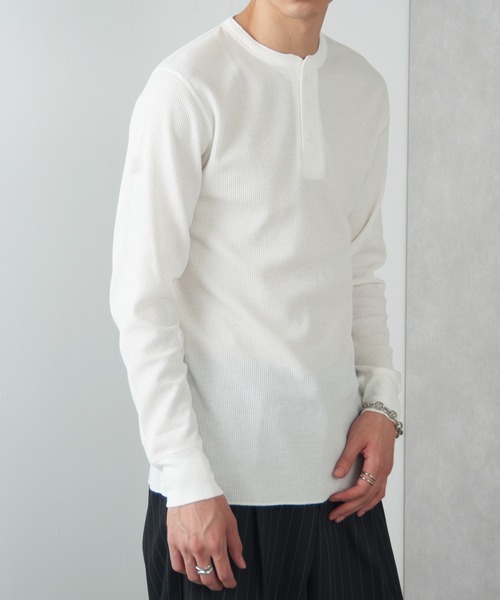 Healthknit for Ron Herman ワッフル ヘンリーネック Healthknit（ヘルスニット） ヘンリーネック tシャツ 「Healthknit