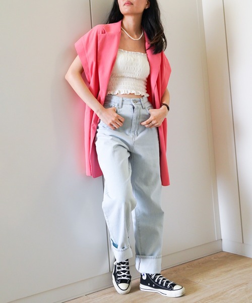 VENCE EXCHANGE ベスト ジレ クレープノースリジレ レディース