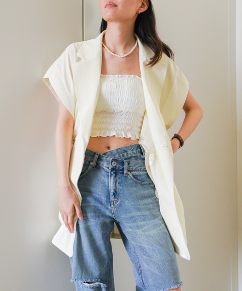 VENCE EXCHANGE ベスト ジレ クレープノースリジレ レディース