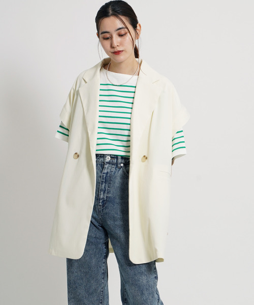 VENCE EXCHANGE ベスト ジレ クレープノースリジレ レディース