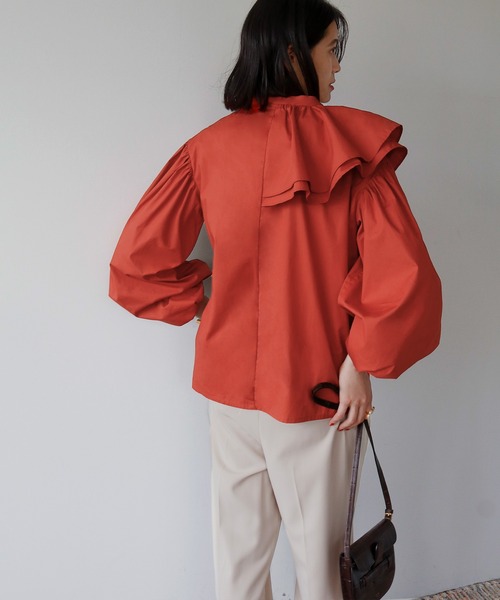 ⭐︎美品⭐︎ damefrank ハイネックフリルブラウス セール】ハイネックフリルブラウス 24SS(505899080