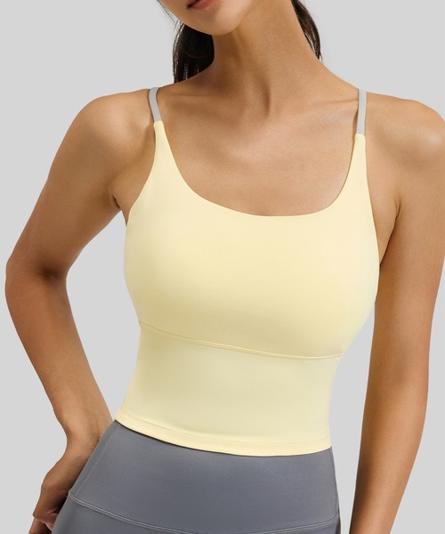 HYS SHOP レディース バッククロスフィットネスヨガウェアキャミブラ