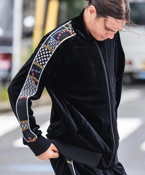 CAMBIO（カンビオ） ブルゾン アウター mj9368- ベロア柄ライン