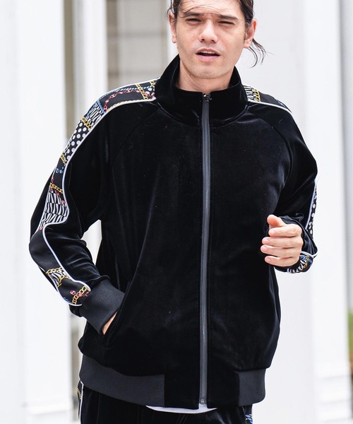 専用　ジャケット CAMBIO（カンビオ） ブルゾン アウター mj9368- ベロア柄ライン