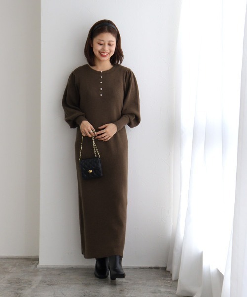 Pierrot（ピエロ） ワンピース 2wayパールデザインニットワンピース