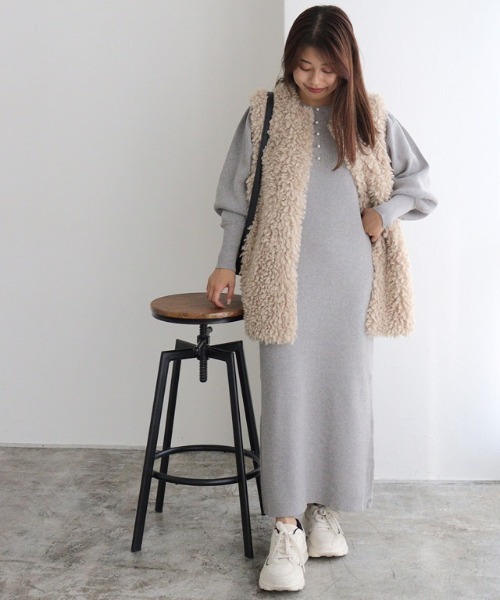 Pierrot（ピエロ） ワンピース 2wayパールデザインニットワンピース