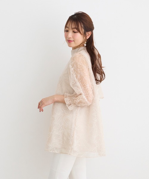 Rose Tiara ブラウス シャツ フロッキーフラワーバックリボン