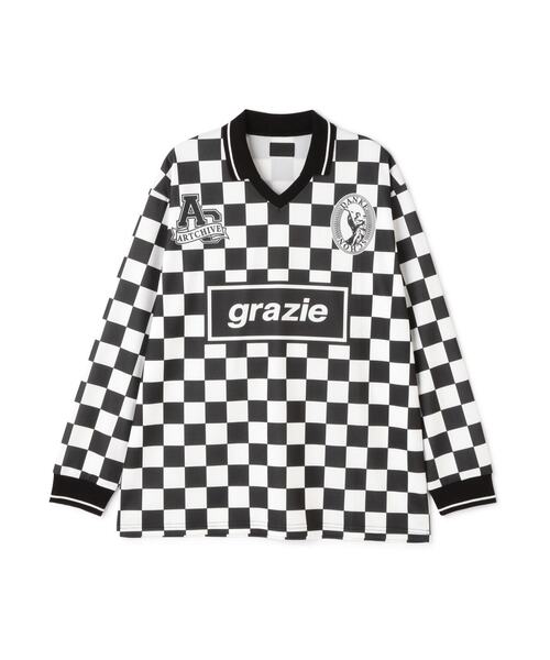tシャツ DankeSchon/ダンケシェーン/チェッカーロングスリーブTシャツ レディース メンズ