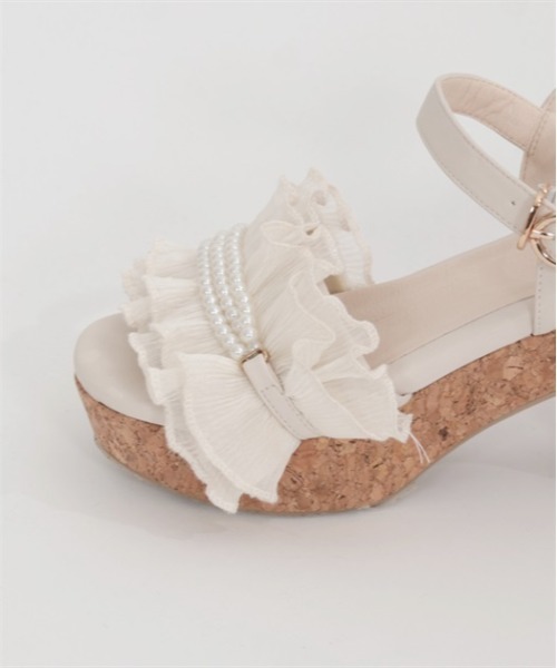 【限定販売】 axes femme レディース プリーツフリルサンダル サンダル 靴