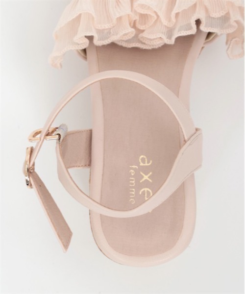 axes femme サンダル プリーツフリルサンダル レディース
