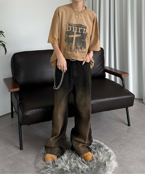 tシャツ ブリーチ加工チャームT メンズ レディース : ZOZOTOWN Yahoo