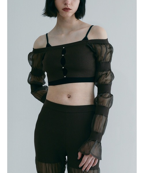 ニット セーター Sheer Rib Cropped Top レディース SORIN ニット セーター Sheer Rib Cropped Top レディース