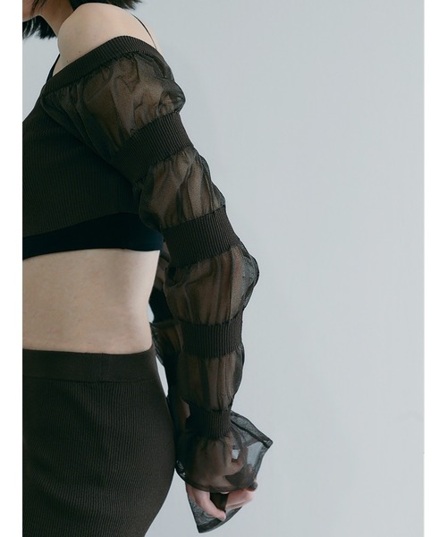 ニット セーター Sheer Rib Cropped Top レディース SORIN ニット セーター Sheer Rib Cropped Top レディース